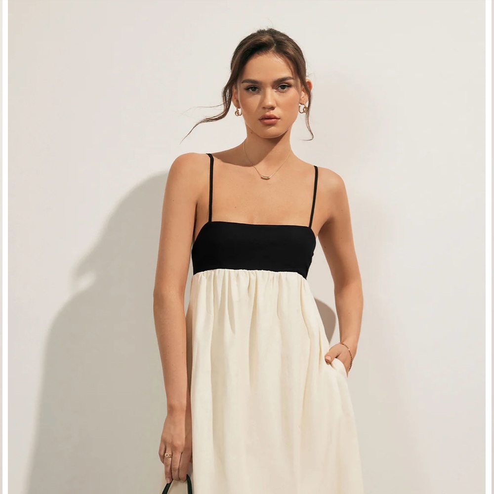 Commense, Black & Cream, Long Summer Dress.